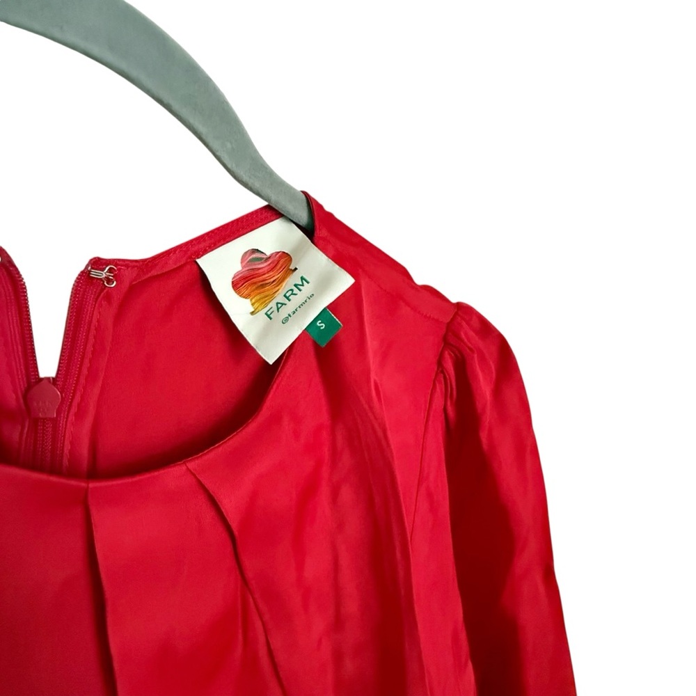 FARM Rio Vibrant Red Long-Sleeve Drawstring Midi Dress - Picture 4 of 6